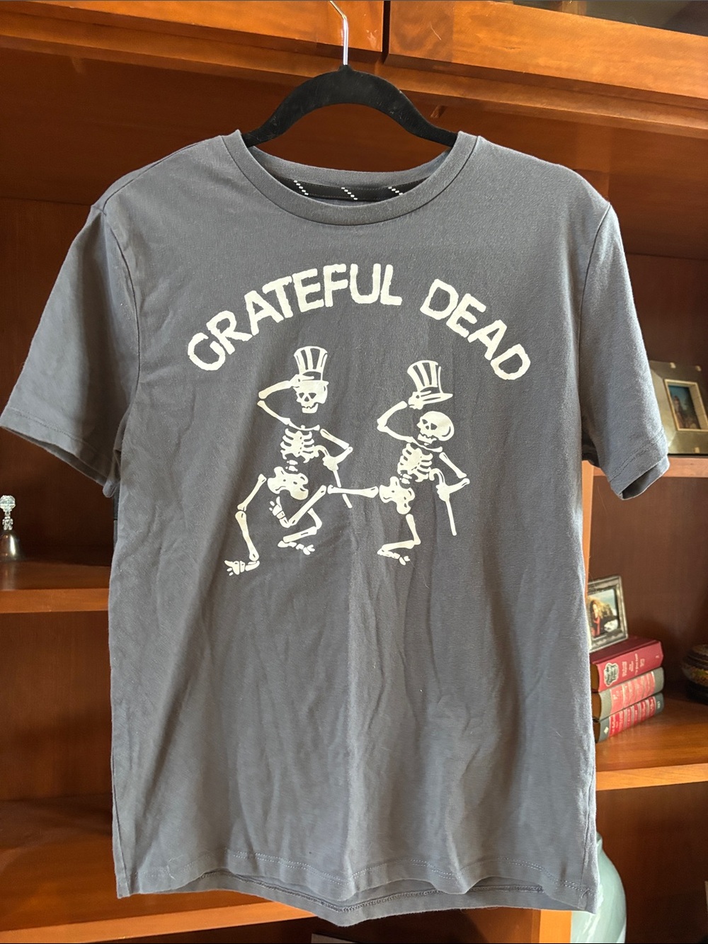 Grateful Dead t-shirt Dancing Skeletons Youth XL/Womens XS-S Dark Gray/White